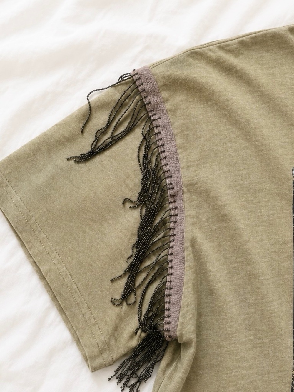 NWOT Buckle Moon Graphic Fringe Sleeve Tee | Boho Western - Picture 3 of 4